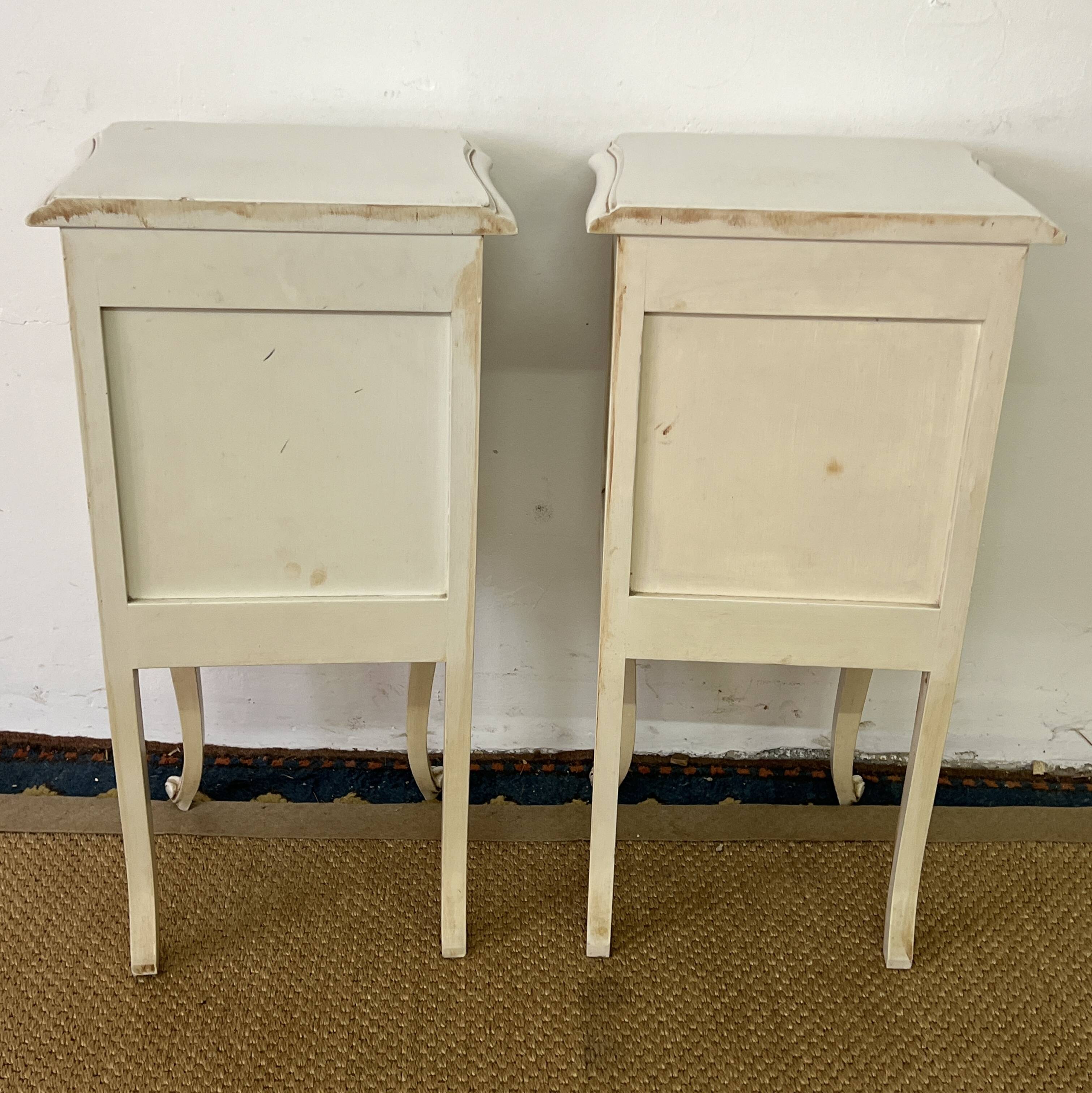 Pair of antique Louis XV style bedside tables, 3 drawers