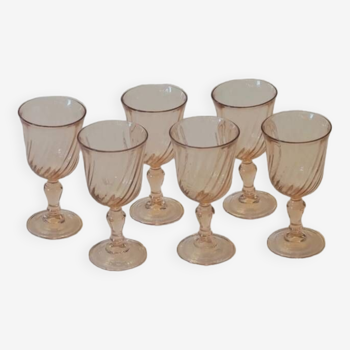 Set of 6 vintage 60's Rosaline France liqueur glasses