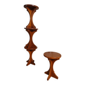 4 Tabourets artisanaux en Pin