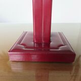 Lamp "the tanner" in burgundy leather 60s 70s