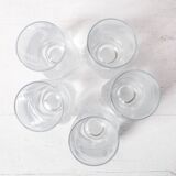 Set of 5 Mid-century Clear Crystal Tumblers / Italy / 1980s