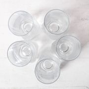 Set of 5 Mid-century Clear Crystal Tumblers / Italy / 1980s