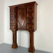 Walnut cabinet with 8 drawers Stipo Monetiere, Piedmont 17th century, furniture Italy 17th century