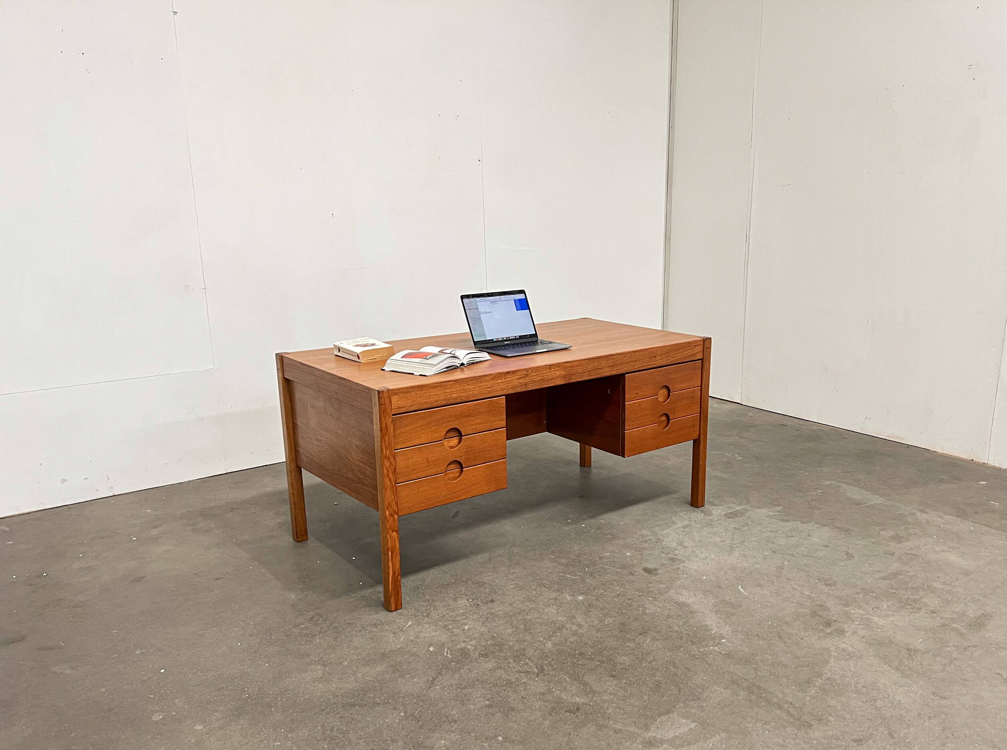 Vintage Scandinavian teak desk attributed to Christian Linneberg.