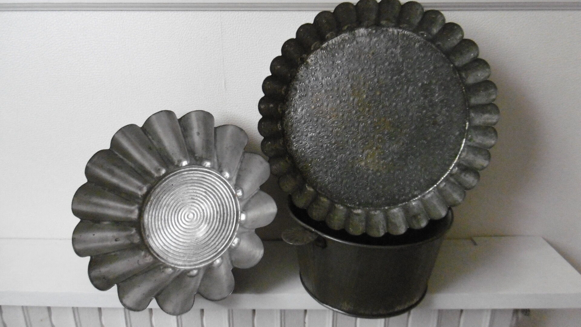 Antique metal cake molds
