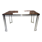 Glass and metal table