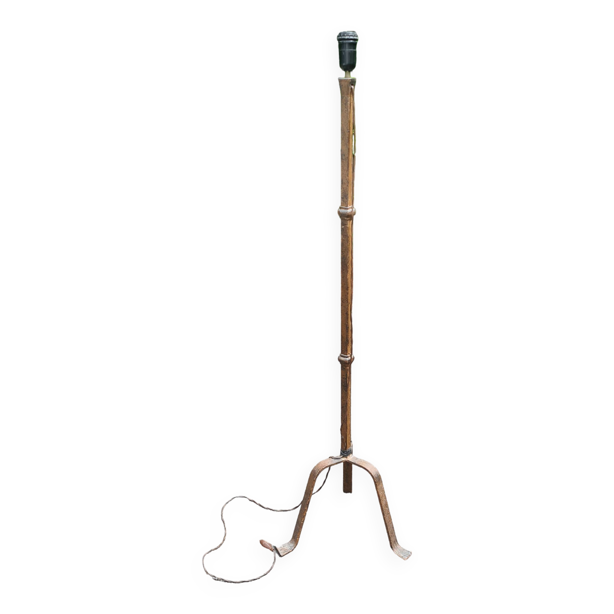 old wrought iron floor lamp / light fixture