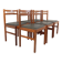 Suite of 6 vintage Scandinavian teak and skai chairs from the 60s