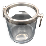 Ice bucket in glass and silver metal