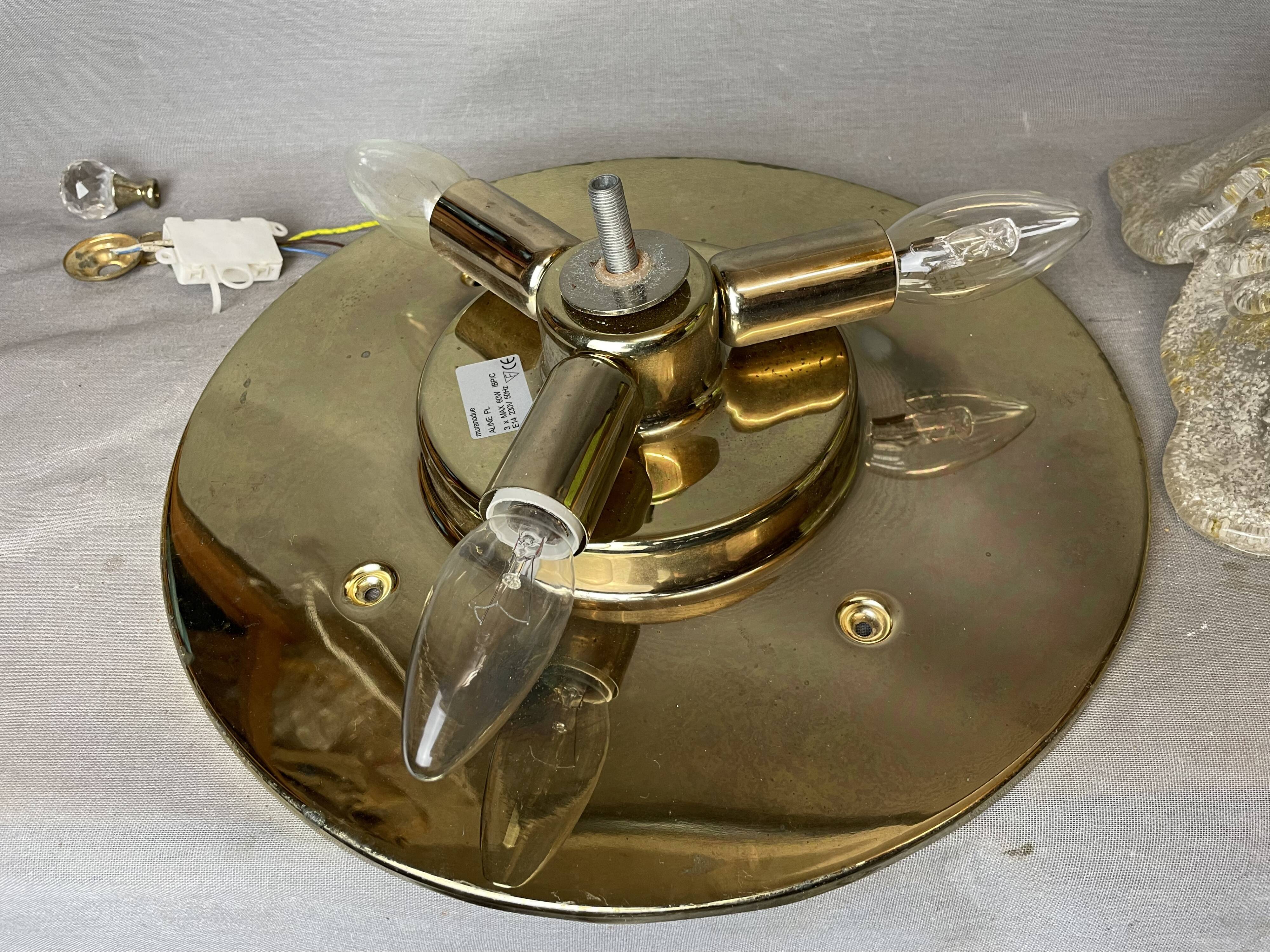 Murano glass effect flush mount light