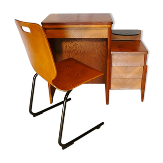 Bureau en chêne et sa chaise, 1950