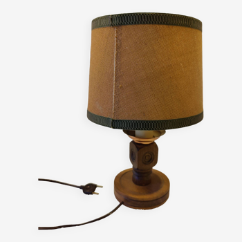 Charles Dudouyt style Basque wooden lamp