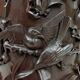 Important high Asian column / saddle in carved wood, circa 1880, Indochina