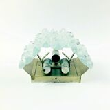 Pair Of Mid Century Ice Glass Wall Lamps From Kalmar Franken, Austria,1960s