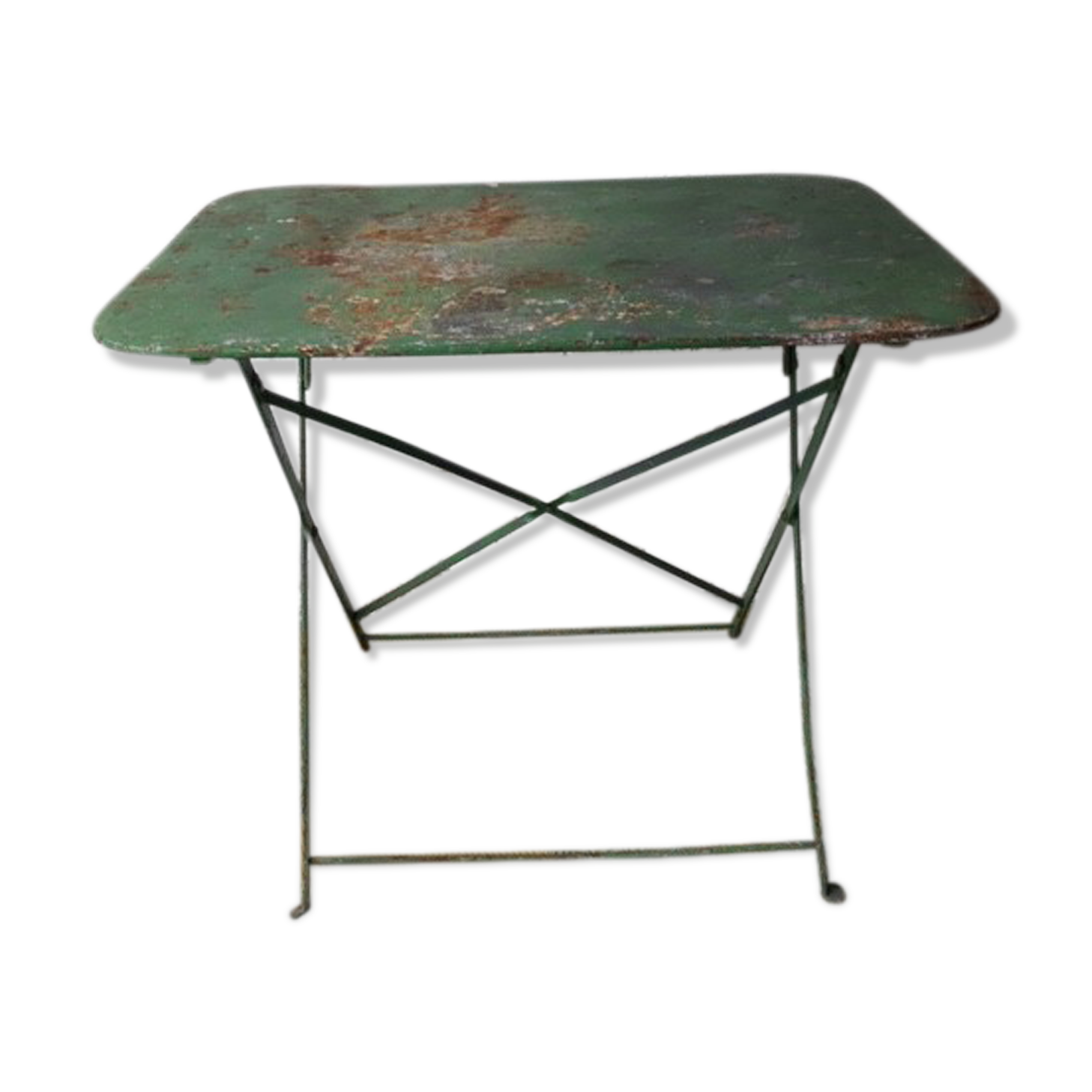 Folding iron garden table