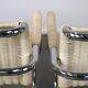 Set of two vintage design chairs by Franco Albini for Tecta, chrome and rattan