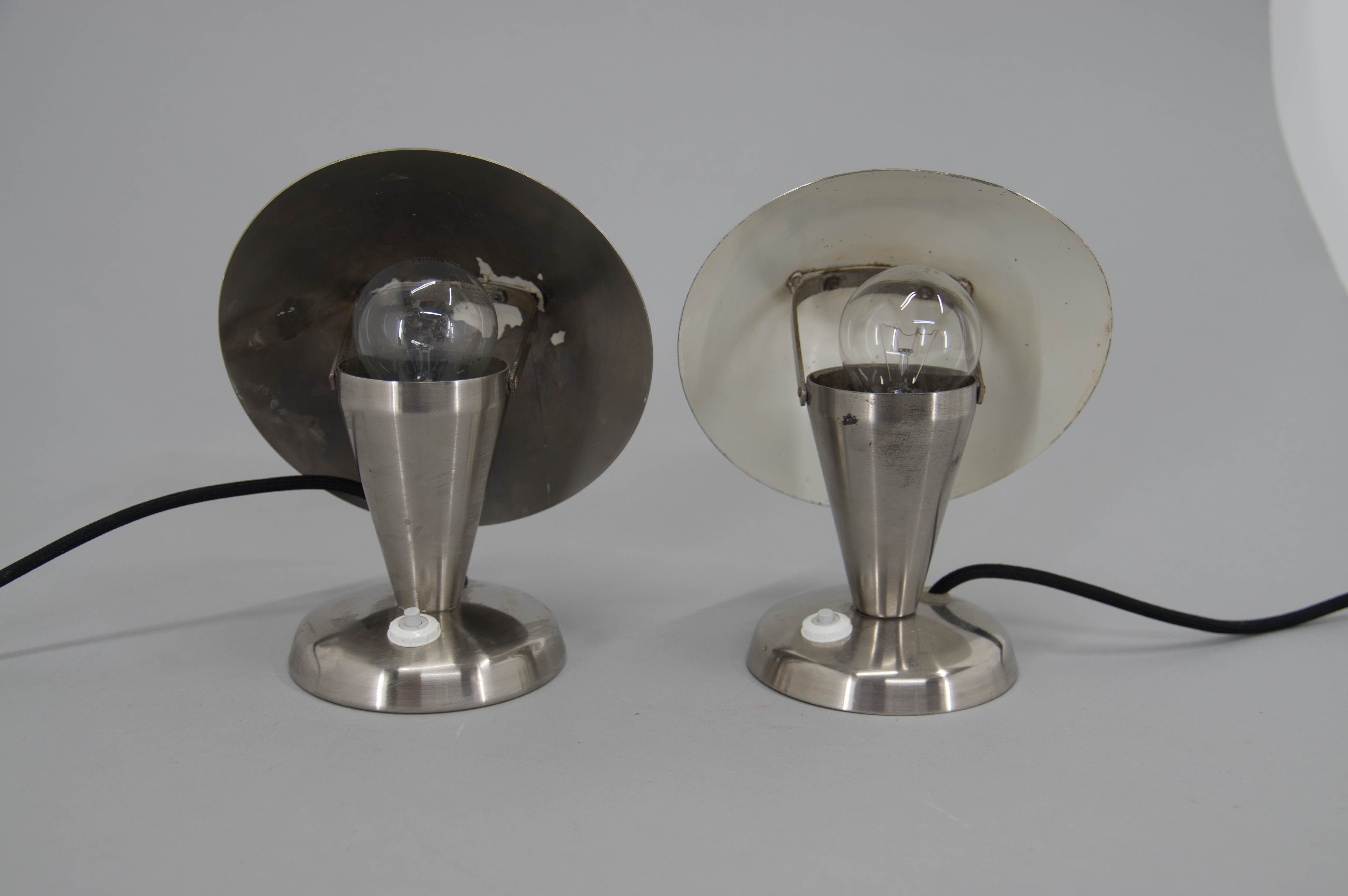 Pair of Bauhaus Bedside Lamps with Flexible Shade, 1930