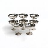 Lot de 8 coupes à glace à pied haut en inox