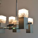 Cubic chandelier house sciolari 4 burners chrome 70s