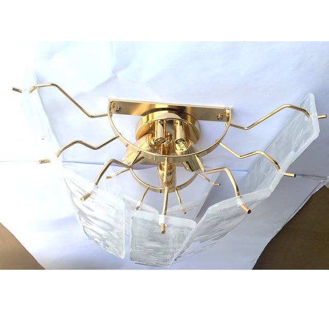 Set of Two Contemporary Venied-White "Alabastro" Listelli Murano Wall Sconces