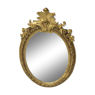 Miroir ovale doré - 58x87cm