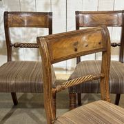 Série de 4 chaises + 2 fauteuils anglais en acajou fin XIXème