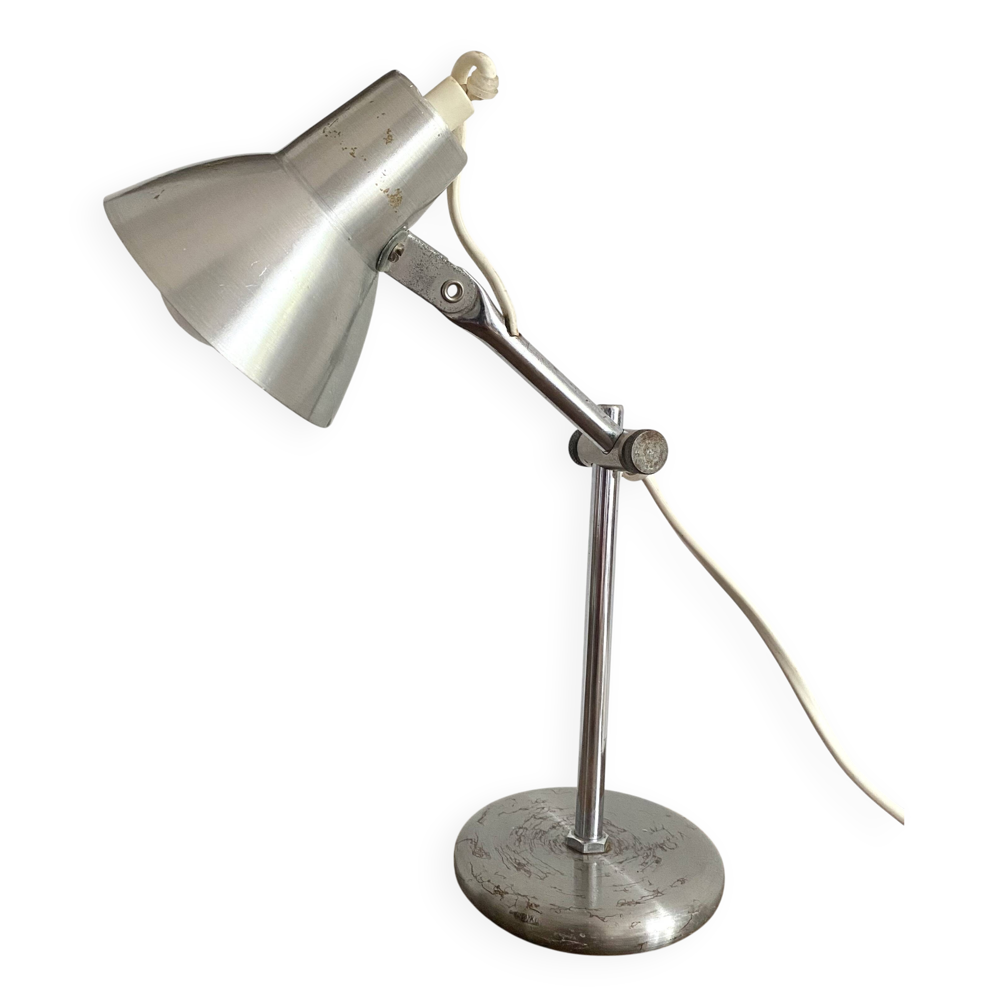 Lampe cocotte , lampe de bureau argentée