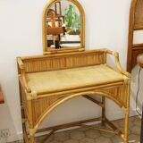 Dressing table and mirror Bamboo Blond rattan