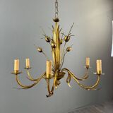 Gilded metal chandelier, Italy, circa 1950