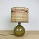Pyrite stoneware ball lamp with vintage wool lampshade