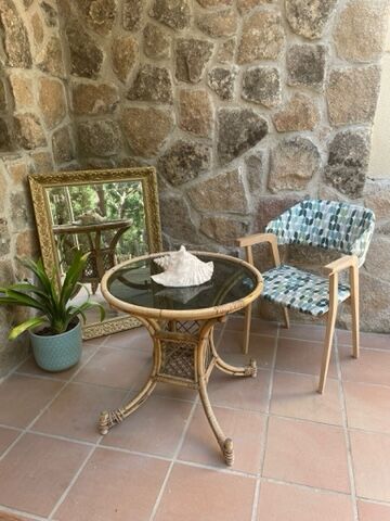 70s style wooden armchair