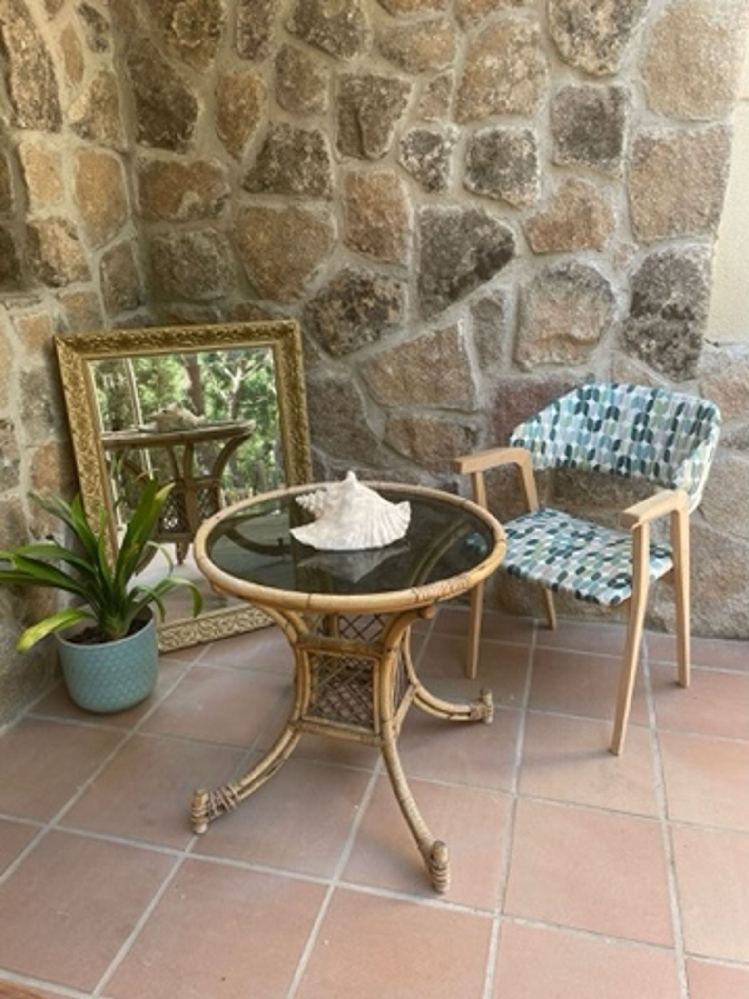 70s style wooden armchair