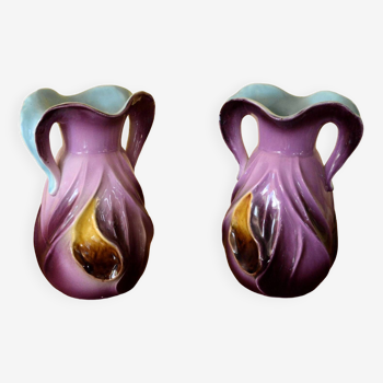 Pair of Sarreguemine vases