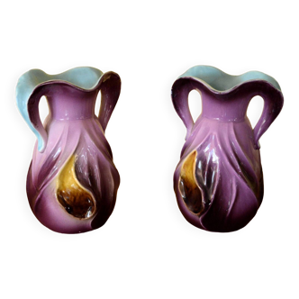 Pair of Sarreguemine vases