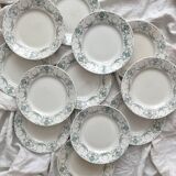 12 Lunéville "Garland" ironstone dessert plates