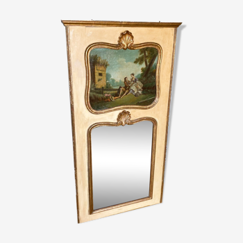 Miroir trumeau de cheminée , doré