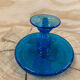 Bougeoir en verre soufflé bleu style Biot