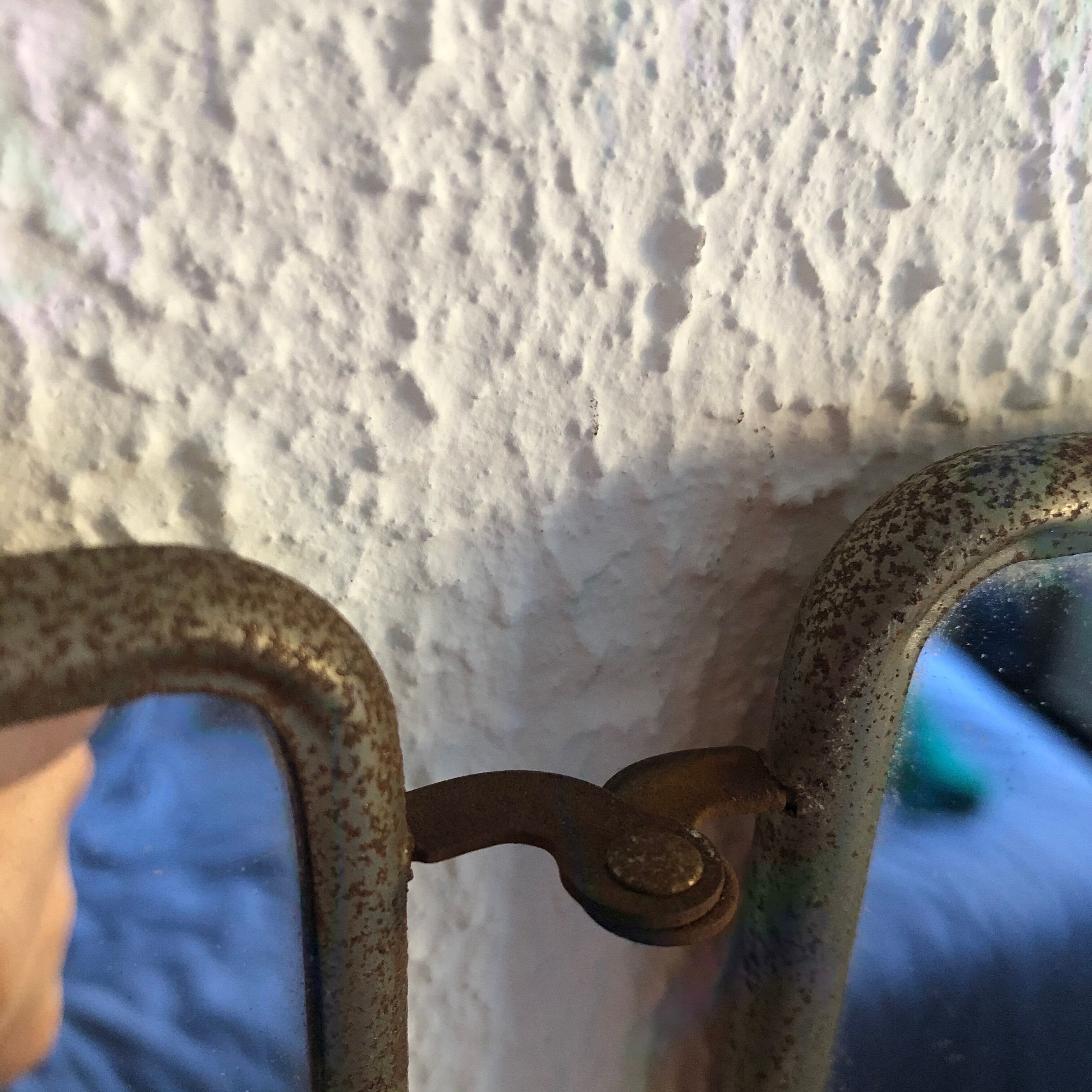 Mirror triptych barber ivory vintage 1960 - 30 x 77 cm