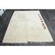 Vintage Turkish Hand-Knotted Wool Cotton Beige Kilim Area Rug 157x203