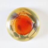 Coupelle en verre émaillé signée