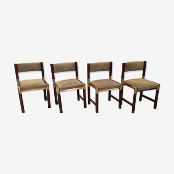 Series of 4 chairs Roche Bobois 70s