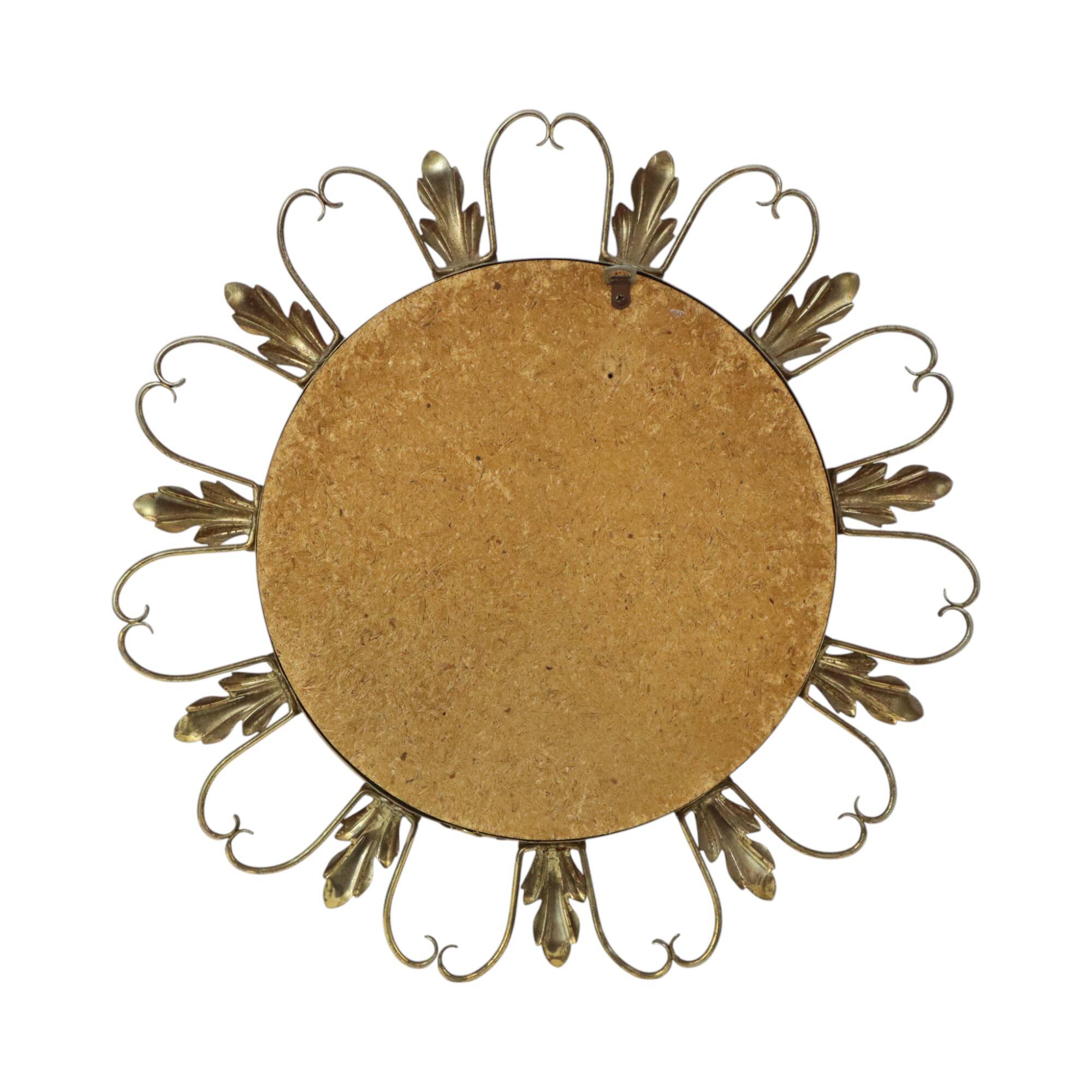 Vintage Fish Eye Convex Mirror Sunburst Witch Mirror Deknudt 46cm