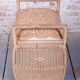 Czech Art Deco Stool in Wood and Hemp, 1940s