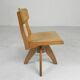 Chaise haute, chaise pivotante et chaise d'écolier en bois, années 1950