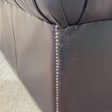 Chesterfield sofa in red leather 3 places from the 70s