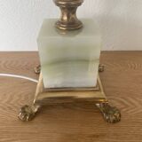 Large Art Deco column lamp metal Onyx frost glass