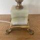 Large Art Deco column lamp metal Onyx frost glass