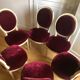 Lot of six Louis XVI chairs purple velvet patinated wood