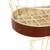 Scandinavian metal and mahogany planter, Sweden, 1950