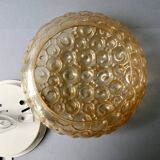 Amber glass ceiling light from the 70s